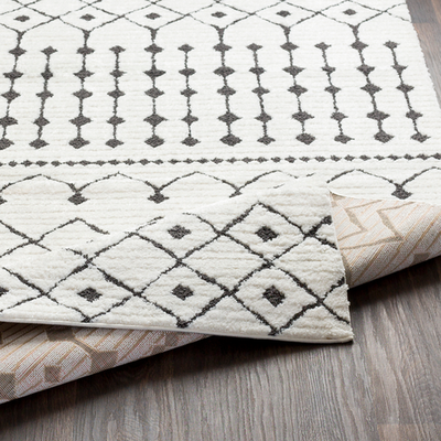 product image for Moroccan Shag Rug in White & Charcoal 21