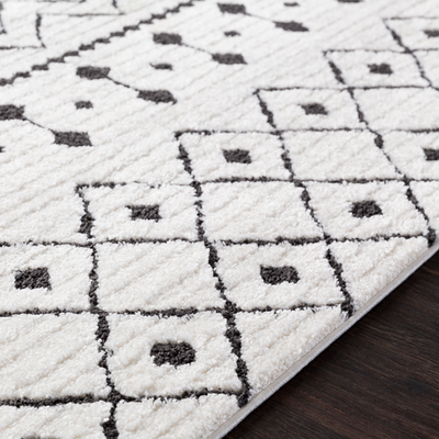 product image for Moroccan Shag Rug in White & Charcoal 17