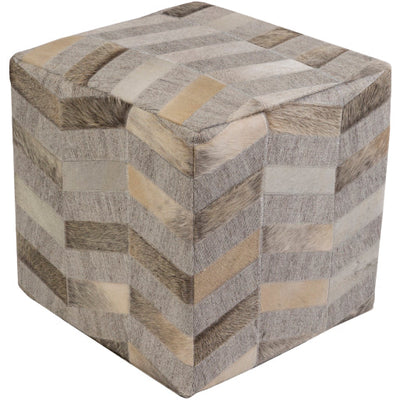 product image for Medora Viscose Medium Gray Pouf Flatshot Image 22