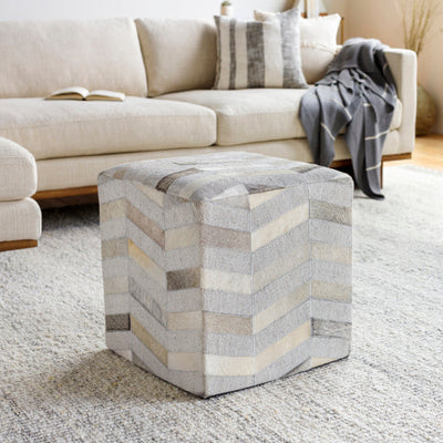 product image for medora viscose medium gray pouf by surya mdpf001 181818 2 14