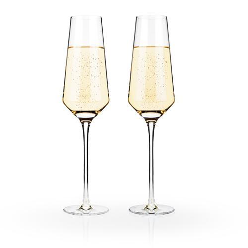 media image for Angled Crystal Champagne Flutes 231