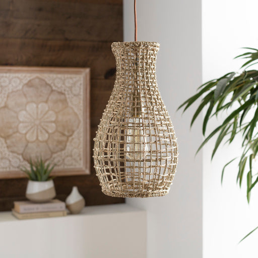 media image for manning rattan beige pendant by surya mnn 001 5 268