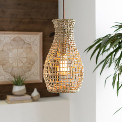 product image for Manning Rattan Beige Pendant Roomscene Image 11