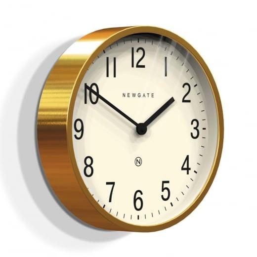 Master Edwards Wall Clock in Radial Brass with White Face design by Newgate