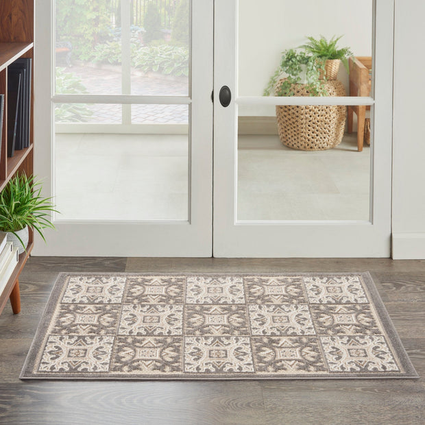 Nourison Home Aloha Ivory Grey Contemporary Rug By Nourison Nsn 099446173874 9