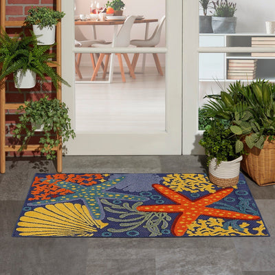 product image for Aloha Indoor Outdoor Navy Multicolor Rug By Nourison Nsn 099446920775 10 87