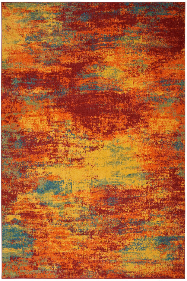 Nourison Essentials Indoor Outdoor Flame Abstract Rug By Nourison Nsn 099446941077 1