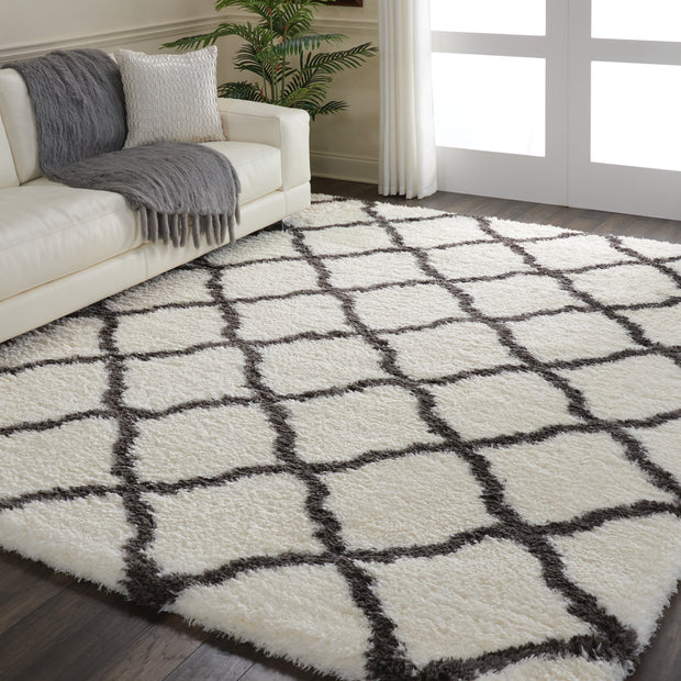 luxe shag ivory charcoal rug by nourison 99446459459 redo 6