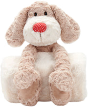 Plush Lines Handcrafted Kids Dog with Blanket Ivory Plush Animal