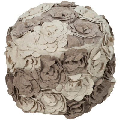 product image for Felted Floral Wool Pouf in Various Colors Flatshot Image 33