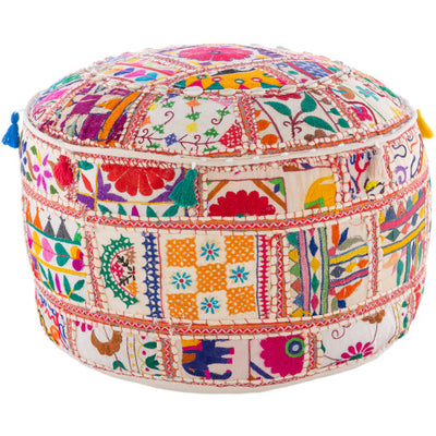 product image for karma cotton cream pouf by surya pouf 92 3 58