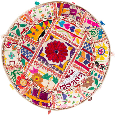 product image for karma cotton cream pouf by surya pouf 92 2 27