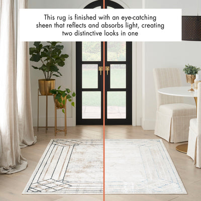 product image for Nourison Home Glitz Ivory Taupe Mid Century Modern Rug By Nourison Nsn 099446134189 15 85