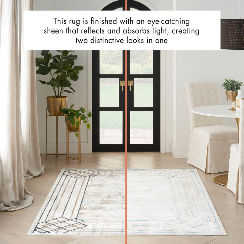 media image for Nourison Home Glitz Ivory Taupe Mid Century Modern Rug By Nourison Nsn 099446134189 15 213
