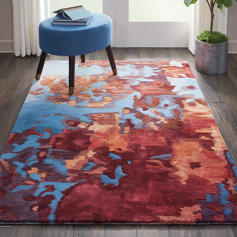 media image for prismatic handmade blue flame rug by nourison 99446138736 redo 4 257