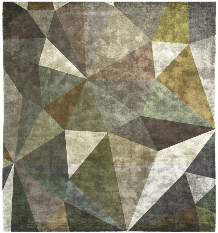 Quel Bordel Hand Knotted Rug in Green design by Second Studio