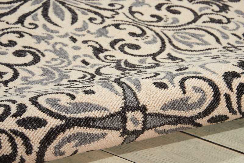 media image for caribbean ivory charcoal rug by nourison nsn 099446374943 5 218