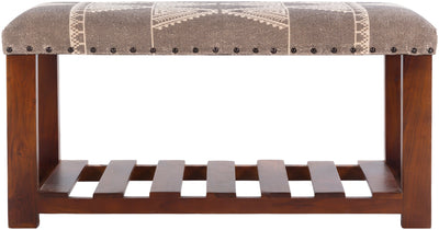 product image for Asmara RAM-002 Upholstered Bench in Medium Grey & Beige by Surya 47