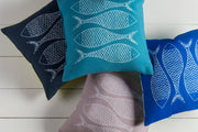 Rain Cobalt & Ivory Pillow design by Sury