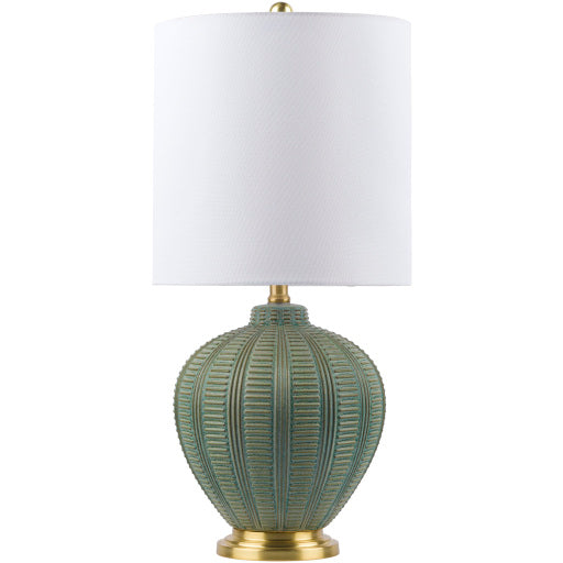 media image for Rayas Linen Green Table Lamp Flatshot Image 249