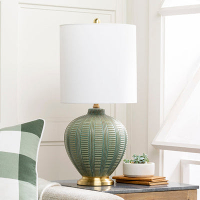 product image for Rayas Linen Green Table Lamp Styleshot 2 Image 2