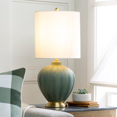 product image for Rayas Linen Green Table Lamp Styleshot Image 99