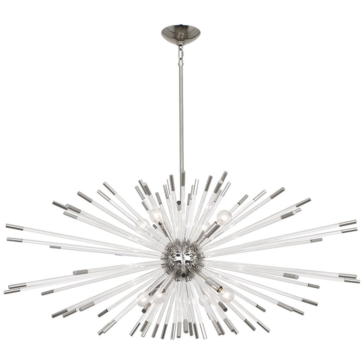 Andromeda Chandelier in Polished Nickel Finish w/ Clear Acrylic Rods design by Robert Abbey
