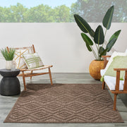 Versatile Indoor Outdoor Brown Geometric Rug By Nourison Nsn 099446944986 11