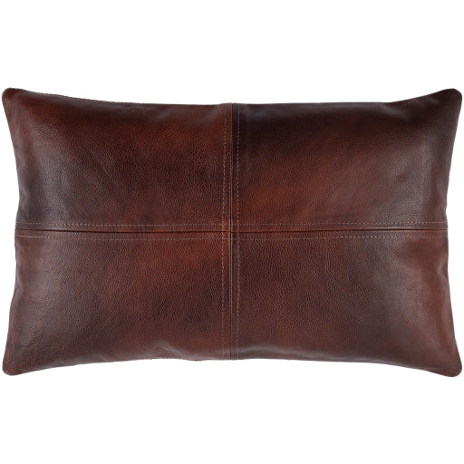 Sheffield Leather Dark Brown Pillow Flatshot 4 Image