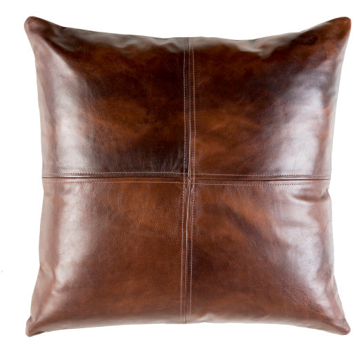 Sheffield Leather Dark Brown Pillow Flatshot 2 Image