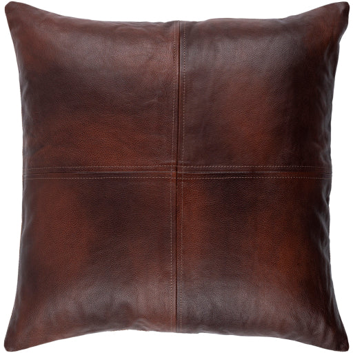 Sheffield Leather Dark Brown Pillow Flatshot 3 Image