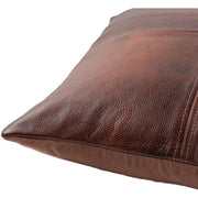 Sheffield Leather Dark Brown Pillow Corner Image 3