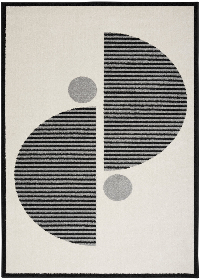 media image for modern passion ivory black rug by nourison 99446107114 redo 1 24