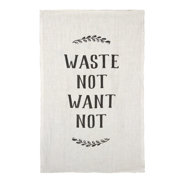 Waste Not, Want Not Pure Linen Tea Towel