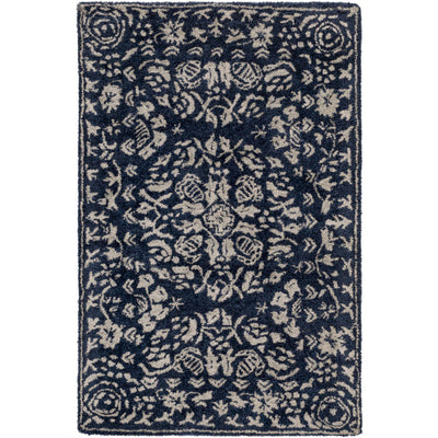 product image for Smithsonian Nz Wool Dark Blue Rug Flatshot 3 Image 96