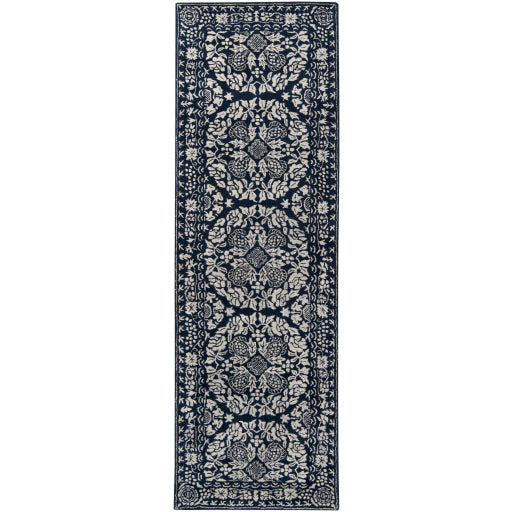 media image for Smithsonian Nz Wool Dark Blue Rug Flatshot 4 Image 265