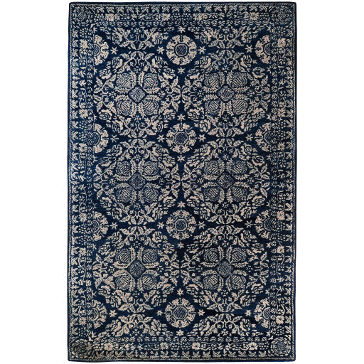 media image for Smithsonian Nz Wool Dark Blue Rug Flatshot Image 284