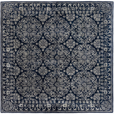 product image for Smithsonian Nz Wool Dark Blue Rug Flatshot 5 Image 4