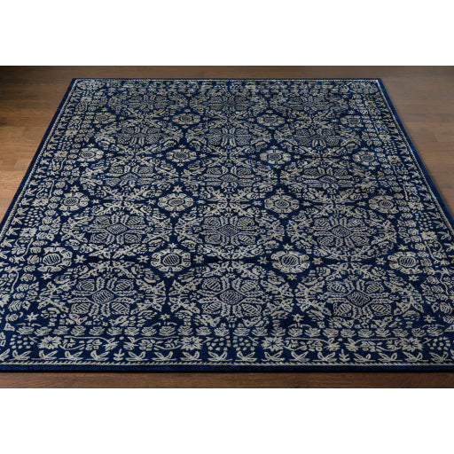 media image for Smithsonian Nz Wool Dark Blue Rug Corner Image 27