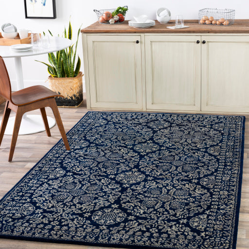 media image for Smithsonian Nz Wool Dark Blue Rug Roomscene Image 296