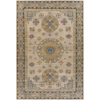 product image for Smyrna Wool Dark Green Rug Flatshot Image 25