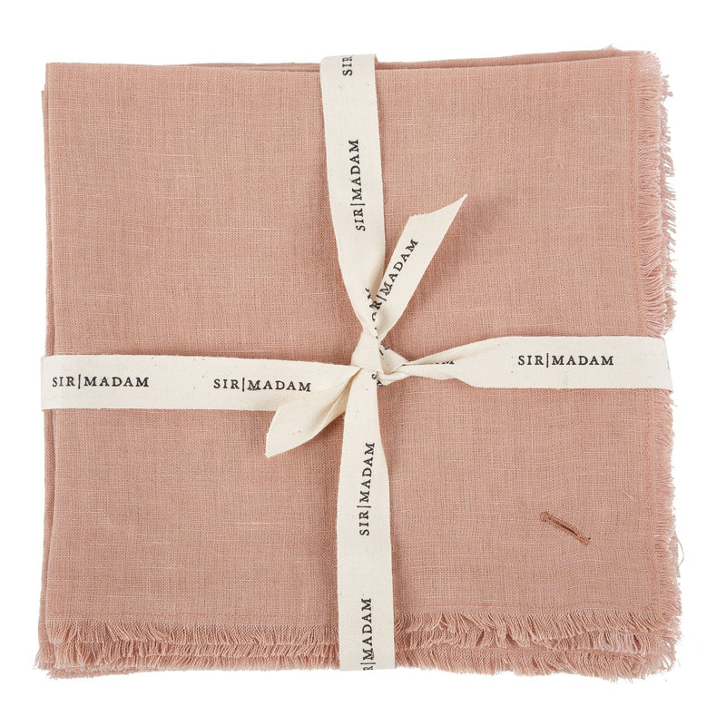 media image for Solid Linen Napkin Set of 4 in Salmon 293