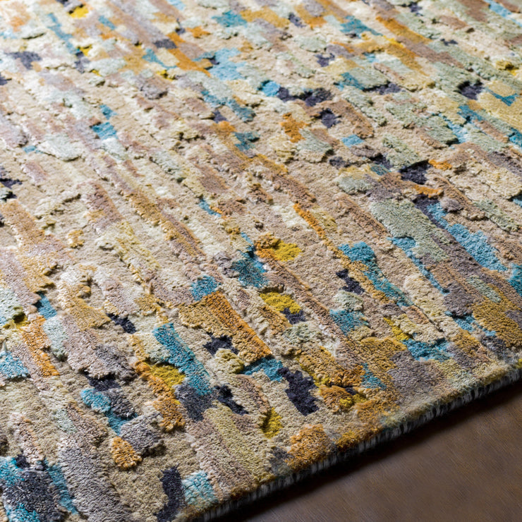 Seda SSD-2300 Hand Knotted Rug in Camel & Sky Blue