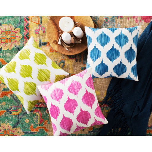 media image for Ogee Cotton Bright Blue Pillow Styleshot Image 210