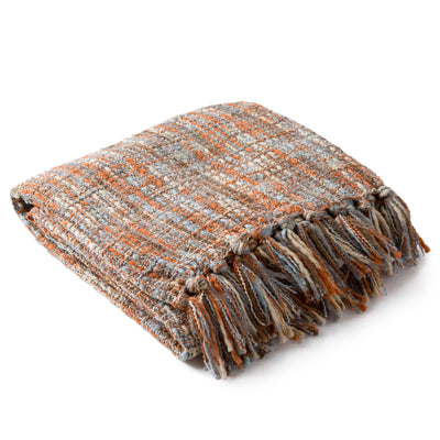 product image for Tabitha Throw Blankets in Burnt Orange and Pale Blue Color 44