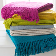 Thelma Throw Blankets in Bright Pink Color