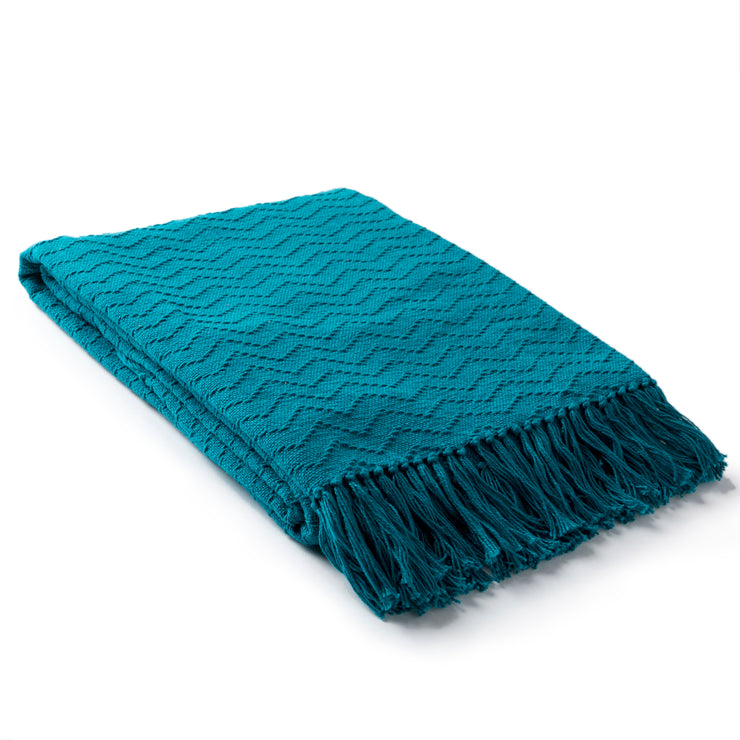 Thelma Throw Blankets in Aqua Color