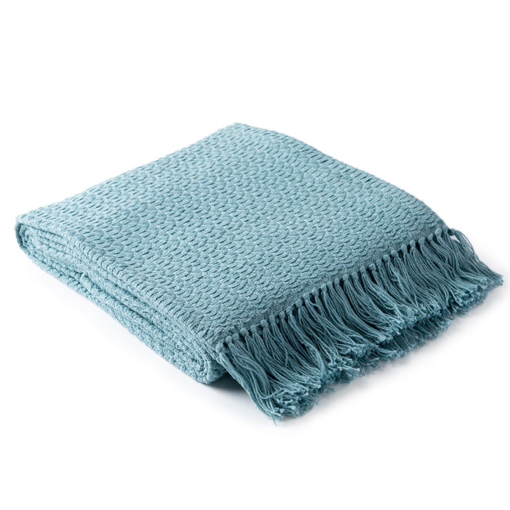 Tressa Throw Blankets in Aqua Color