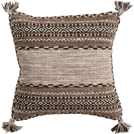 media image for Trenza Cotton Dark Brown Pillow Flatshot Image 211