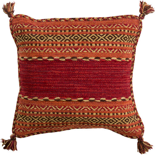 media image for Trenza Cotton Dark Red Pillow Flatshot Image 27